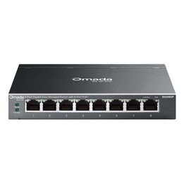 Switch semi-administrable TP-Link Omada ES208GP 8P 8xLAN 1 Gb PoE+ en métal