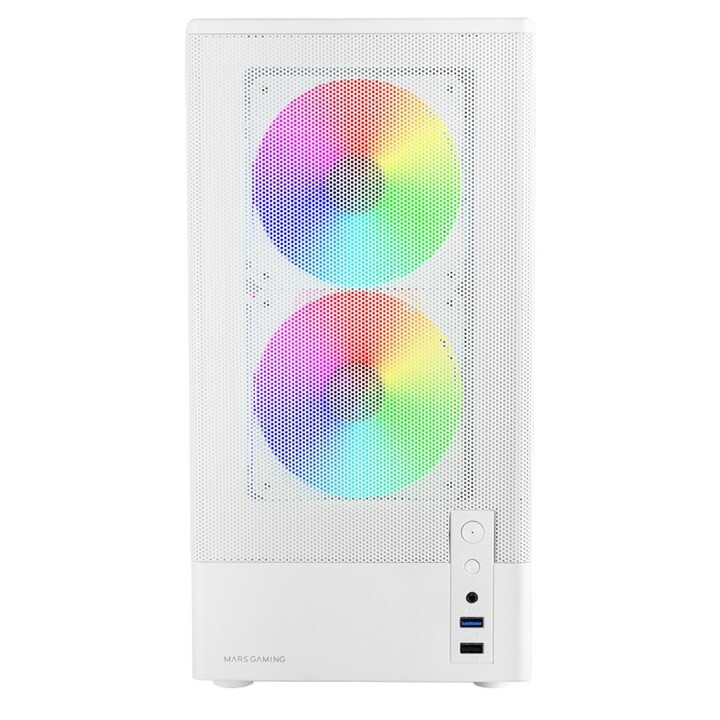 Mars Gaming Mconyxw Microatx Case Bianco Vetro Frontale Mesh GPU 292mm