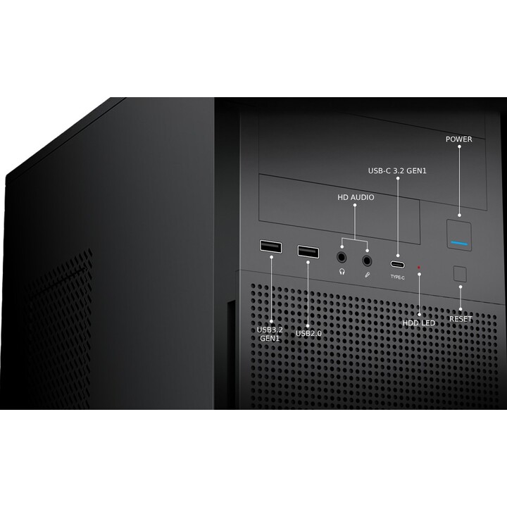 Boîtier moyen tour ATX Coolbox A780 GPU Max. 310 mm, USB-C, noir.