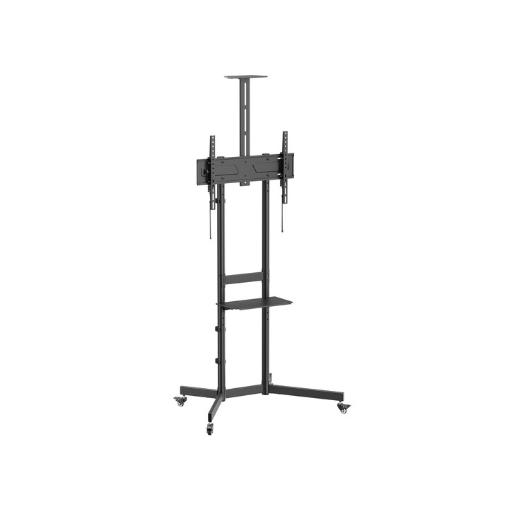Bodenständer mit Rollen, passend für Bildschirme von 37" bis 70", max. VESA 600x400, Tragkraft 70 kg.