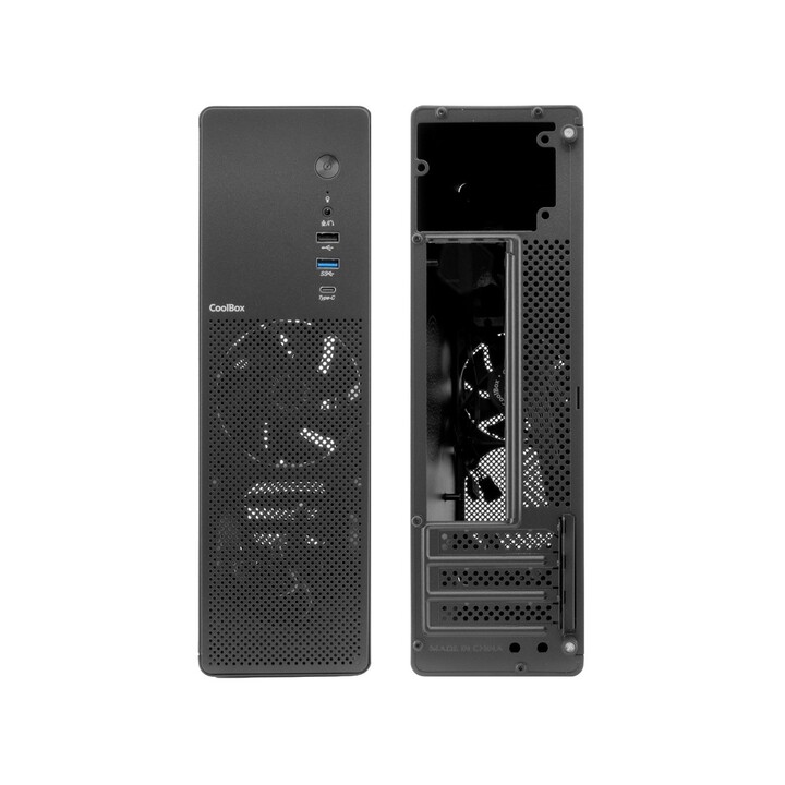 CoolBox CAJA MATX SLIM T100 USB-C 3.2 GEN1 FULL METAL S/FTE + 1 VENT. 90MM