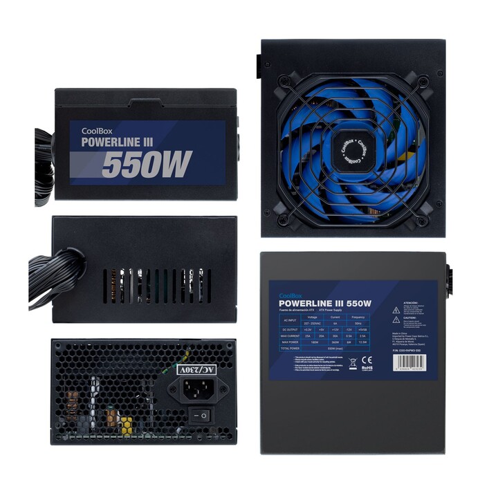 CoolBox FUENTE DE ALIMENTACION ATX POWERLINE III 550W 85%EFI