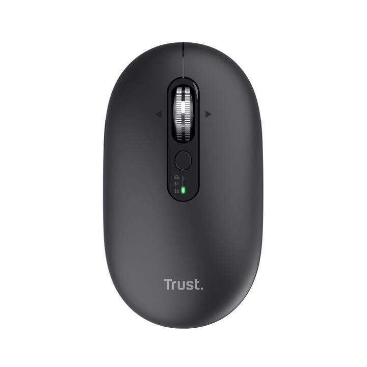 Trust Wireless Seron Hypscroll Slim Maus, 400-2400 dpi, 6 Tasten, wiederaufladbar, FSC GRS, Schwarz