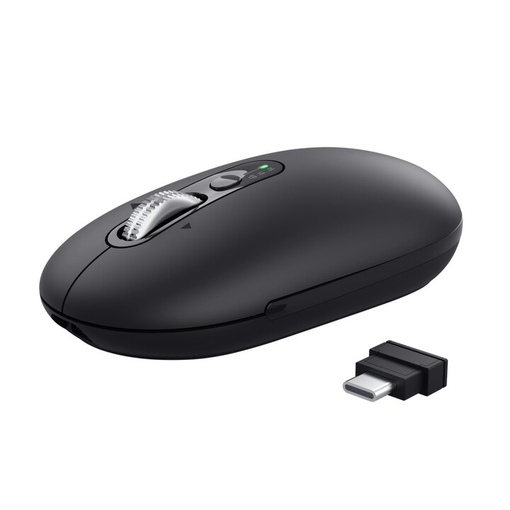 Trust Wireless Seron Hypscroll Slim Maus, 400-2400 dpi, 6 Tasten, wiederaufladbar, FSC GRS, Schwarz