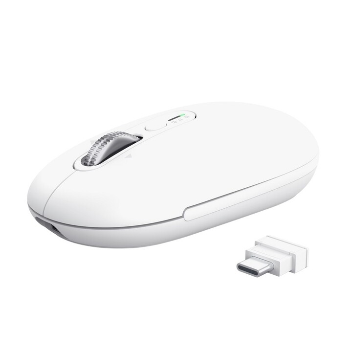 Mouse trust wireless seron hypscroll slim 400-2400dpi 6 botones recargable fsc grs blanco
