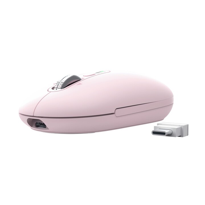Mouse trust wireless seron hypscroll slim 400-2400dpi 6 buttons rechargeable fsc grs pink