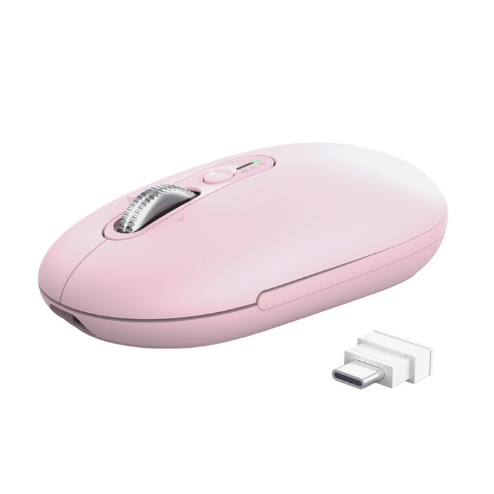 Mouse trust wireless seron hypscroll slim 400-2400dpi 6 botones recargable fsc grs rosa