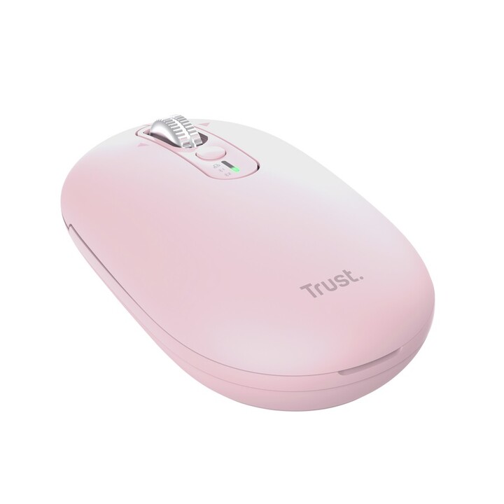 Mouse trust wireless seron hypscroll slim 400-2400dpi 6 buttons rechargeable fsc grs pink