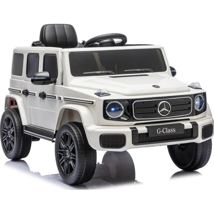 LEANToys Mercedes G 2580 31757 Carro elétrico de brincar 4x4, 24 V, branco