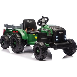 LEANToys CH9959B 28770 24V Electric Tractor with Trailer Dark Green