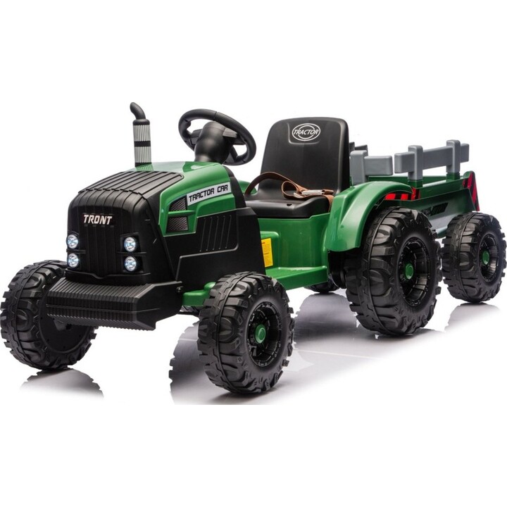 LEANToys CH9959B 28770 24V Electric Tractor with Trailer Dark Green
