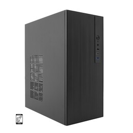 Micro ATX case coolbox m460 gpu max 250mm 1x3.5/2.5 1x2.5/2.5 usb-c 3.2 fa basic 500w black color