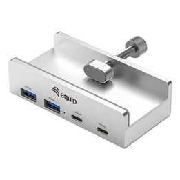 Hub USB-C équipé 128967 avec 2 ports USB-A et 2 ports USB-C, clip réglable