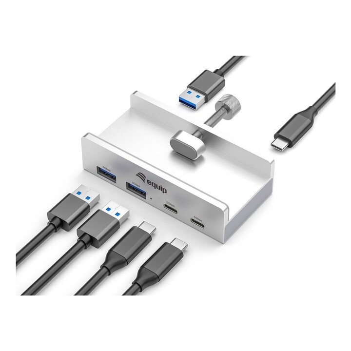 Hub usb-c equip 128967 a 2xusb-a 2xusb-c adjustable clip