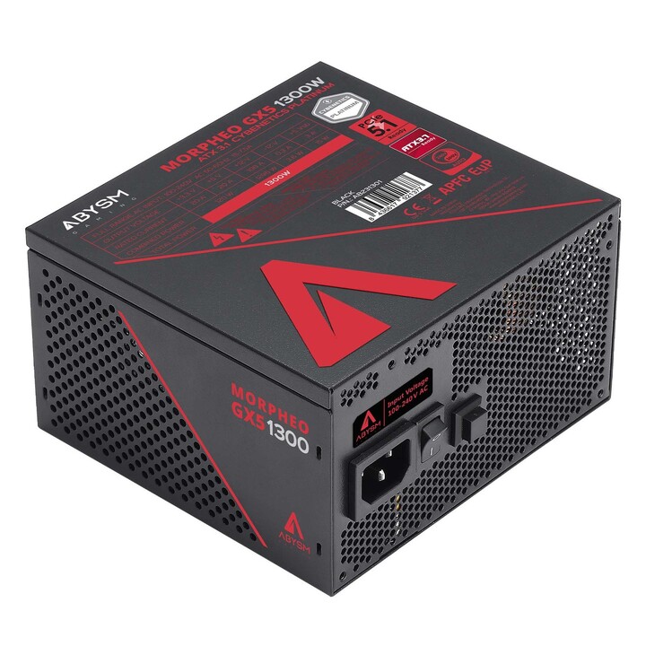 Fuente de alimentacion modular abysm 1300w morpheo gx5 atx 3.1 platinum japonese cap negro
