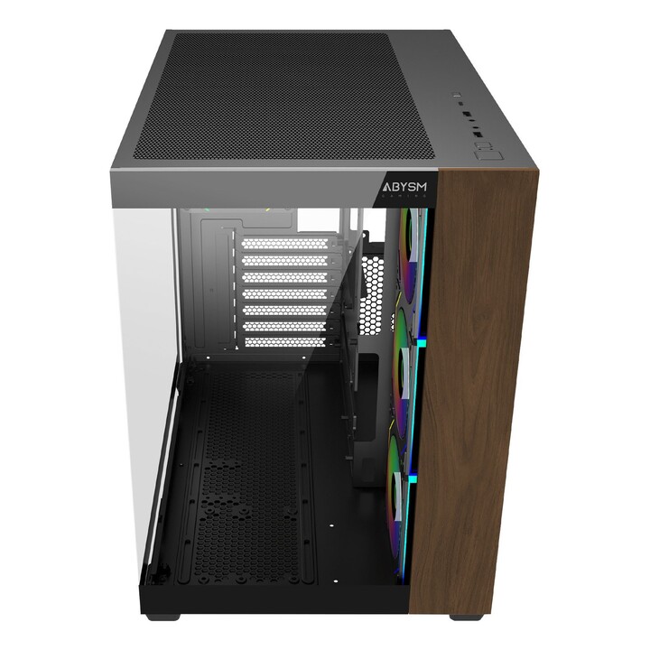 Abysm Sava 285b ATX Case without power supply, black wood, 3 USB-C bays, GPU, 410mm