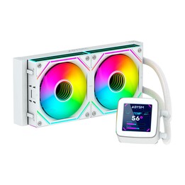 Abysm Flüssigkeitskühlsystem AB324012 Oceanic LCD 240 Weiß ARGB Dual-Lüfter