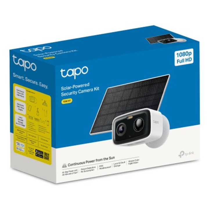 Telecamera IP da esterno wifi TP-Link TAPO TC80 kit IP65 FHD 2MP batteria pannello solare audio bidirezionale