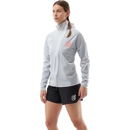 Giacca impermeabile da donna Compressport Hurricane 10/10, colore grigio alba, taglia S, codice 663664
