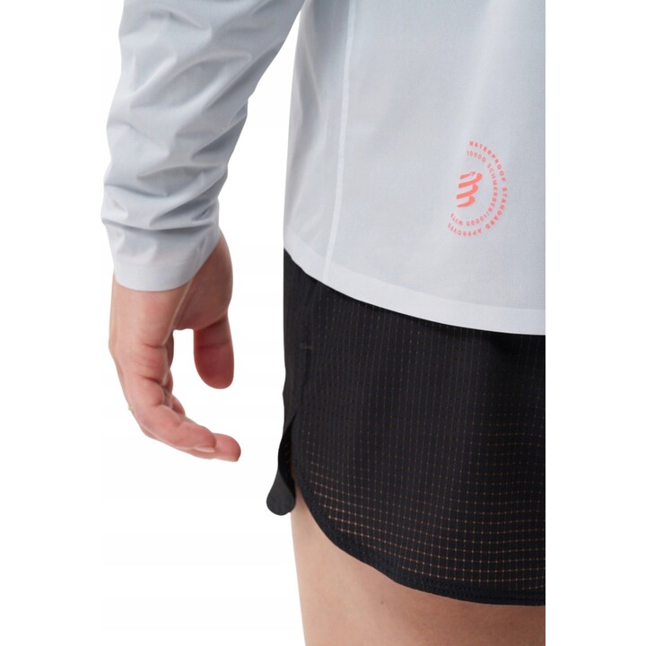 Chaqueta impermeable Compressport Hurricane 10/10 para mujer, color gris amanecer, talla M, 663558