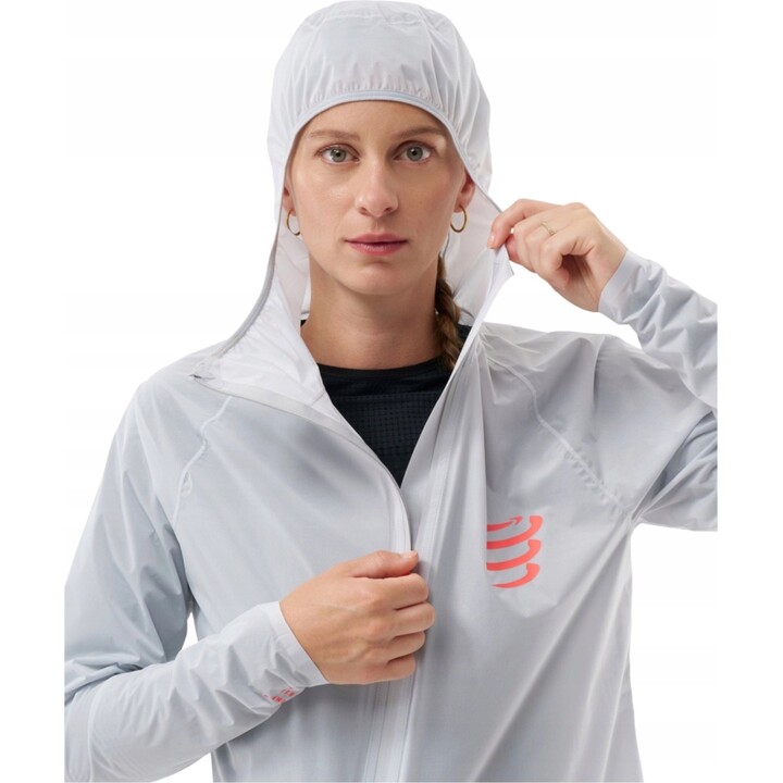 Chaqueta impermeable Compressport Hurricane 10/10 para mujer, color gris amanecer, talla M, 663558