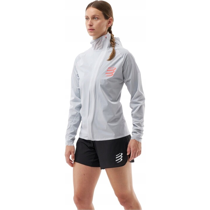 Chaqueta impermeable Compressport Hurricane 10/10 para mujer, color gris amanecer, talla M, 663558