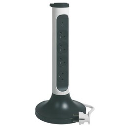 Rallonge électrique 4x2PZ Blanc/Noir 2m