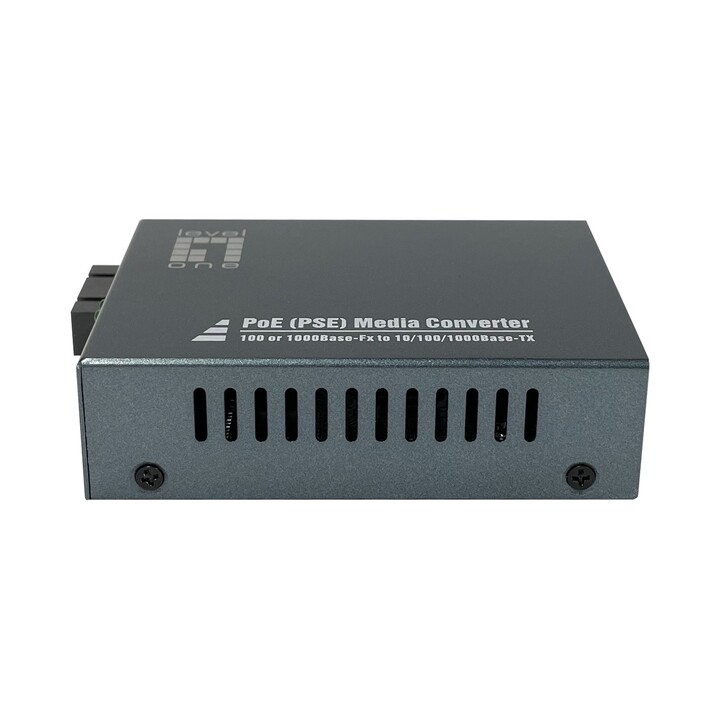 Levelone Gigabit Media Converter RJ45 to SC, POE PSE Singlemode 1310nm 20km GVT-2014