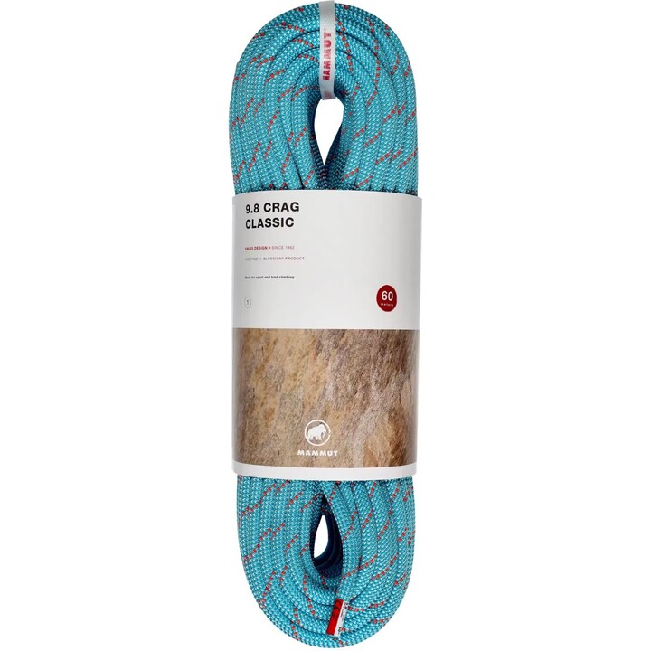 Cuerda Mammut 9.8 Crag Classic 632326, 60 m, blanco / verde menta