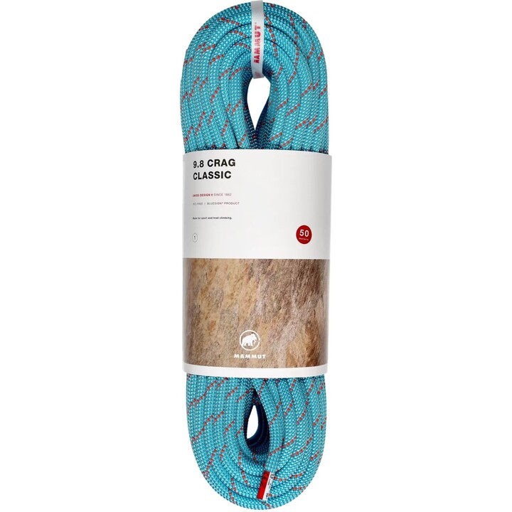Cuerda dinámica Mammut 9.8 Crag Classic 632330, 50 m, blanco / verde menta