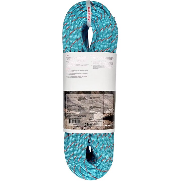 Cuerda dinámica Mammut 9.8 Crag Classic 632330, 50 m, blanco / verde menta