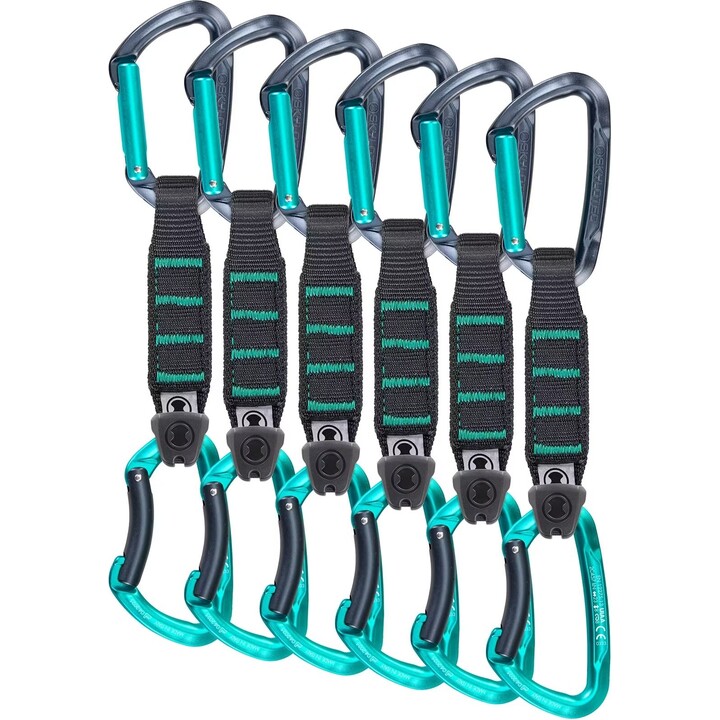 Juego de cintas exprés Skylotec Lime Set NY Pro 727431, paquete de 6, 12 cm, antracita / aguamarina