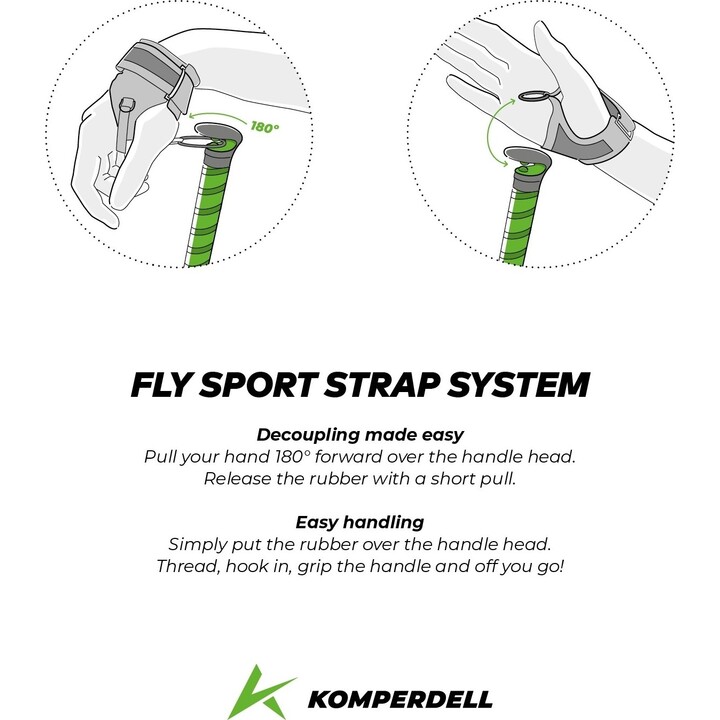 Bastones de trail running Komperdell FXP Composite 682000, verde, 120 cm