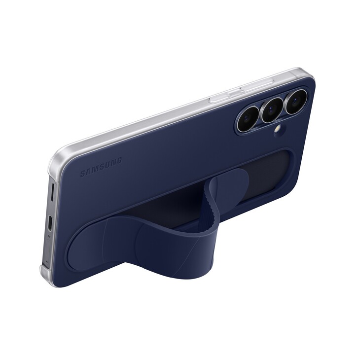 Capa Samsung com suporte e apoio para os pés, azul escuro, para Galaxy S25 FE, EF-GS731CNEGWW