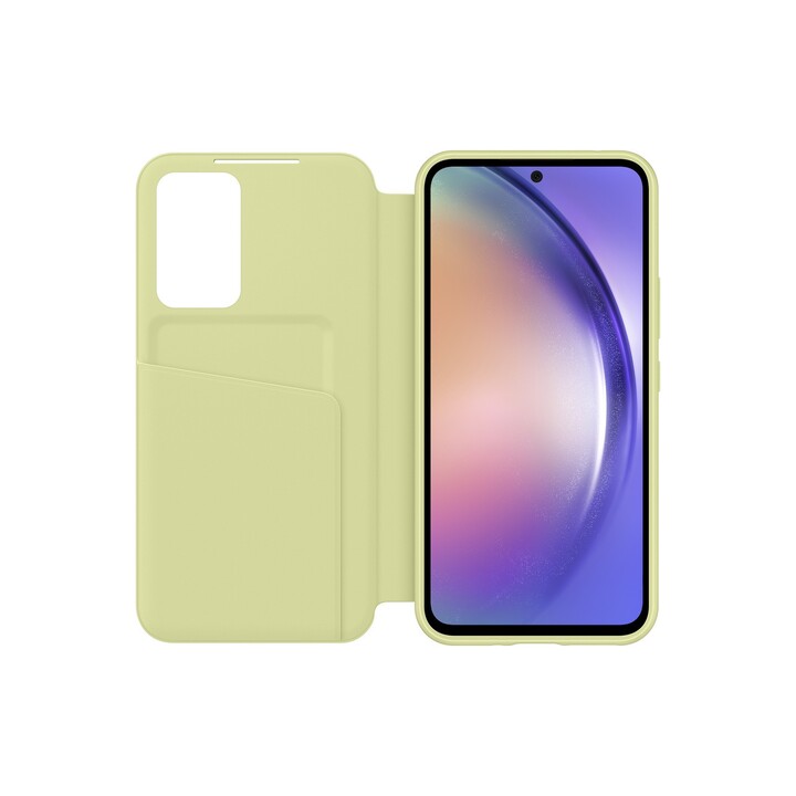 Étui portefeuille Samsung Smart View vert citron, pour Galaxy A54 5G, EF-ZA546CGEGWW