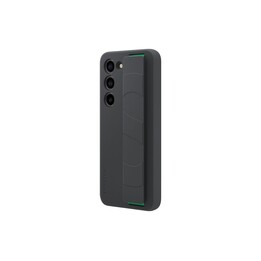 Custodia in silicone nera con impugnatura ergonomica per Samsung Galaxy S23, modello EF-GS911TBEGWW
