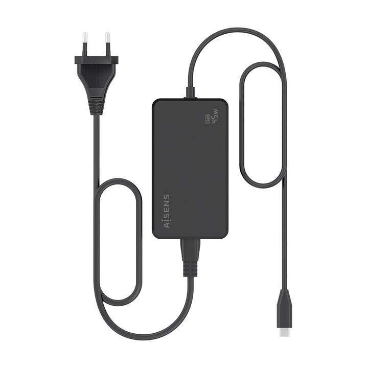 Caricabatterie da tavolo Aisens GaN ASCH-1PD45D067-BK/ 1xUSB Type-C/ 45W