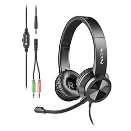 Fones de ouvido NGS MSX 11 Pro com microfone, conector de 3,5 mm, pretos.