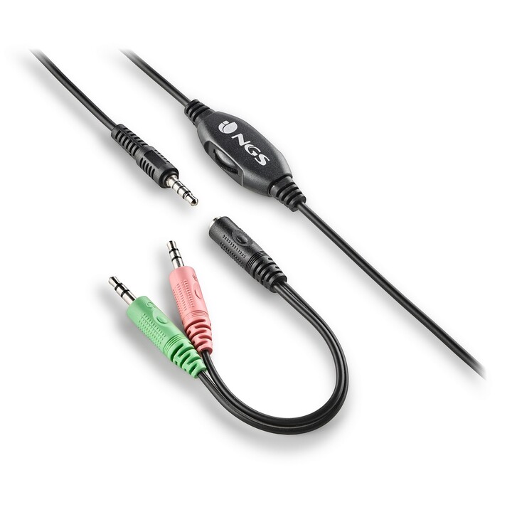 Fones de ouvido NGS MSX 11 Pro com microfone, conector de 3,5 mm, pretos.