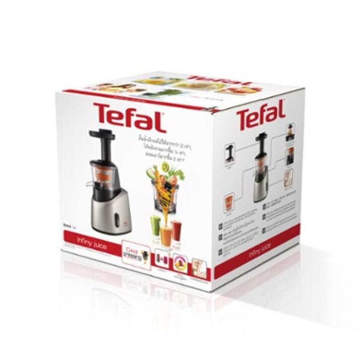 Extrator de suco Tefal Infiny Juice ZC255B, cinza e prata, 200 W