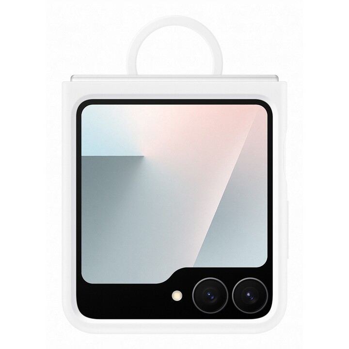 Étui en silicone blanc avec anneau pour Samsung Galaxy Flip6 / Flip7 FE, EF-PF741TWEGWW
