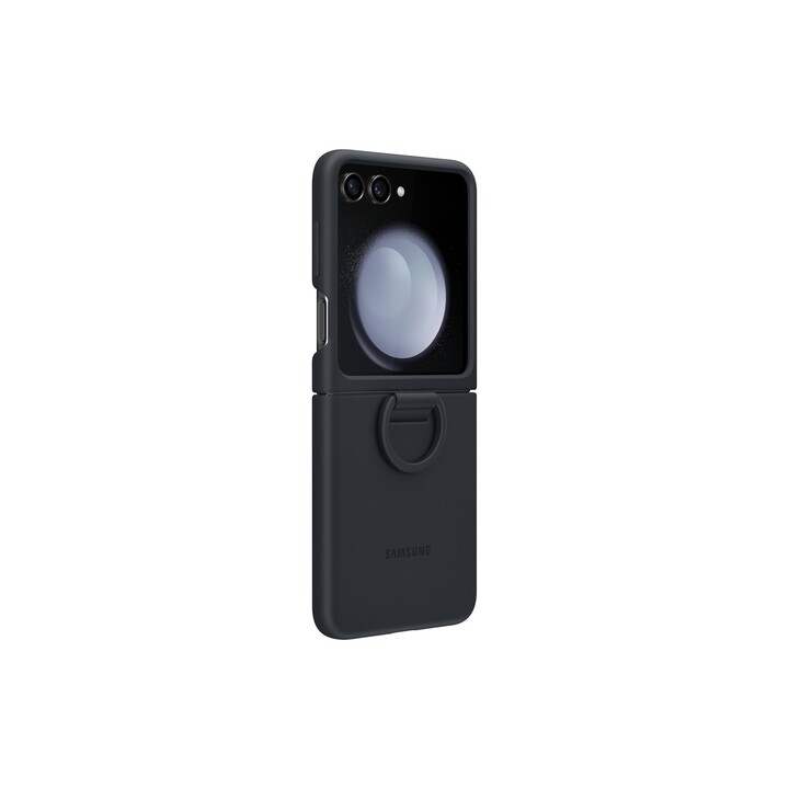 Samsung Silikonhülle mit Ring, Indigo Schwarz, für Samsung Galaxy Flip5, EF-PF731TNE