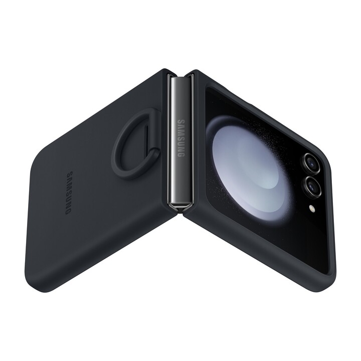 Custodia in silicone con anello, colore indaco e nero, per Samsung Galaxy Flip5, EF-PF731TNE