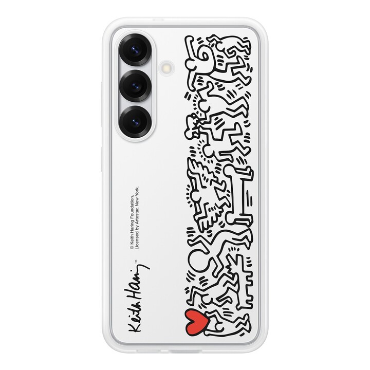Étui Samsung Flipsuit Keith Haring blanc, pour Samsung Galaxy S25, EF-MS931CWEGWW
