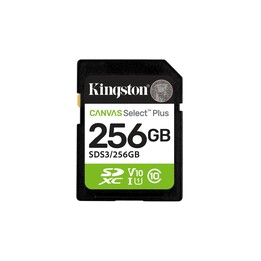 Kingston CANVAS Select Plus 256GB SD XC Memory Card / Class 10 / 150MBs
