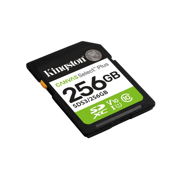 Kingston CANVAS Select Plus 256GB SD XC Memory Card / Class 10 / 150MBs
