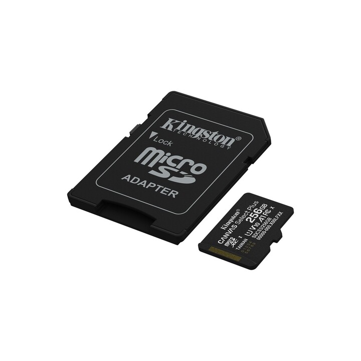 Carte mémoire microSD XC Kingston CANVAS Select Plus 256 Go avec adaptateur / Classe 10 / 150 Mo/s