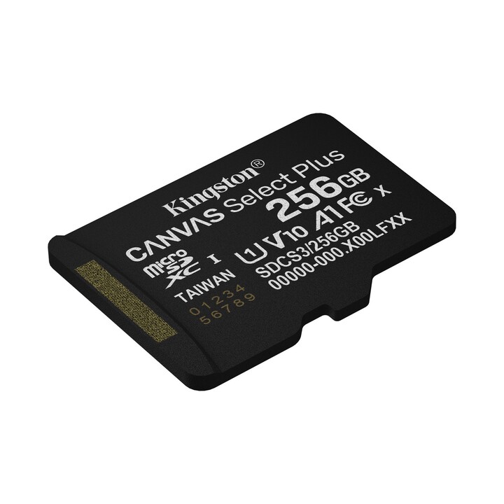 Tarjeta de Memoria Kingston CANVAS Select Plus 256GB microSD XC con Adaptador/ Clase 10/ 150MBs