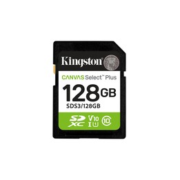 Kingston CANVAS Select Plus 128GB SD XC Memory Card / Class 10 / 150MBs