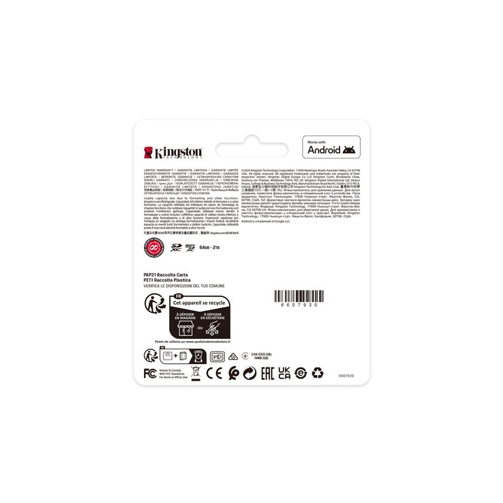 Carte mémoire Kingston CANVAS Select Plus 128 Go SD XC / Classe 10 / 150 Mo/s